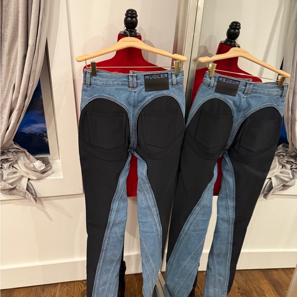 Mugler Denim - Mugler Women's Black and Blue Contrast Jeans